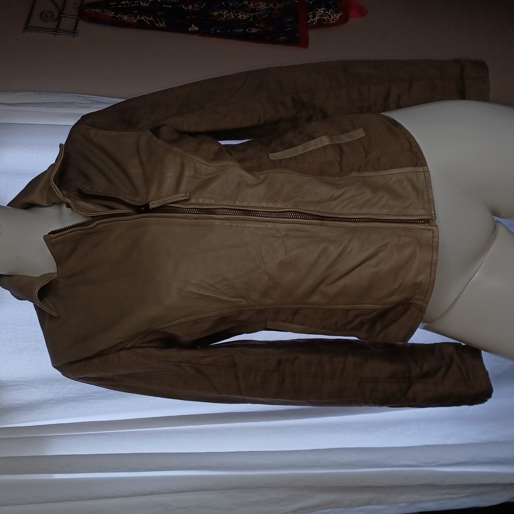 Lucky Brand lamb's leather cotton linen‎ jacket S